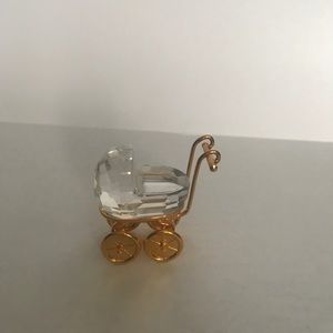 Swarovski gold crystal baby carriage
